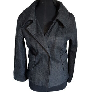 Cropped Wool Peacoat size large grey black Zara Basic